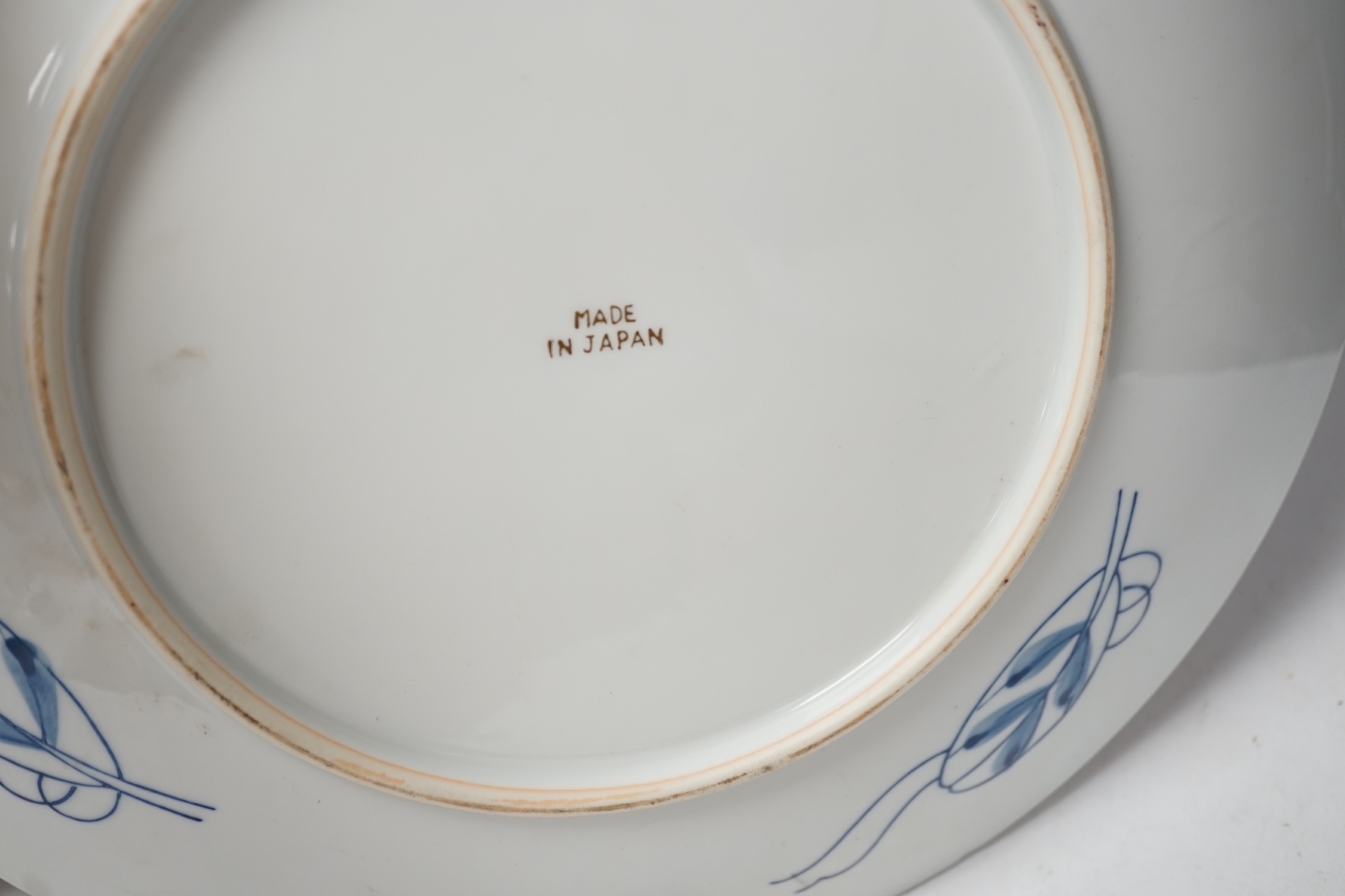 An Imari dish and a Chinese 'chicken' dish, chicken dish 36cm diameter. Condition - good